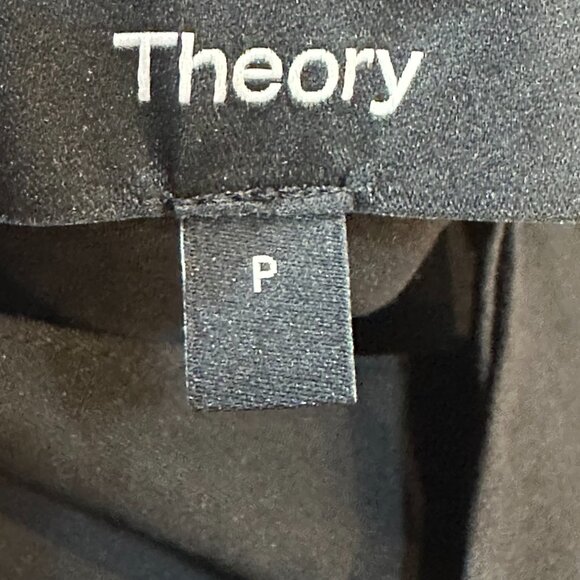 NWT THEORY Good Linen Tie Back MIDI Dress Black Eco Crunch Wash | Size P - Picture 12 of 13